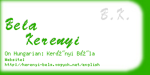 bela kerenyi business card